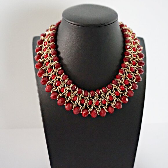 Amrita Singh Cleo Red Multi- Strand Breaded Necklace. - Picture 6 of 6